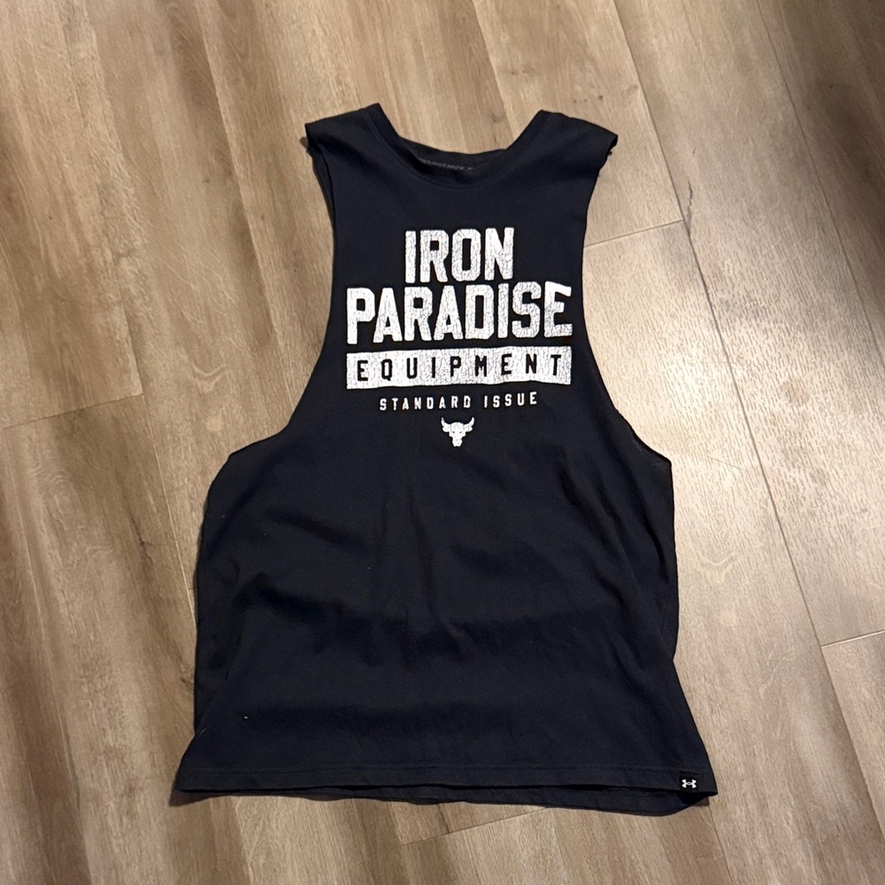 Under Armour Black Iron Paradise Drop Arm Muscle Tank